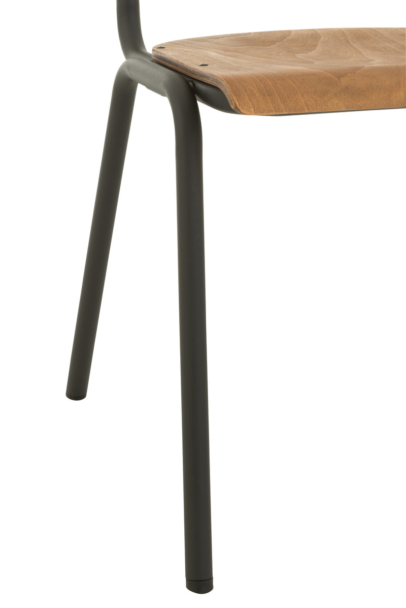 Set of 2 chairs made of wood and metal in brown or black - timeless design with high resilience179