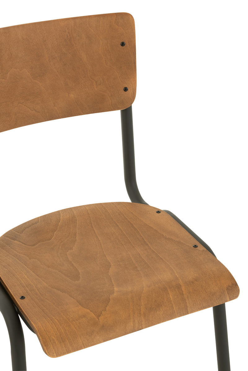 Set of 2 chairs made of wood and metal in brown or black - timeless design with high resilience179