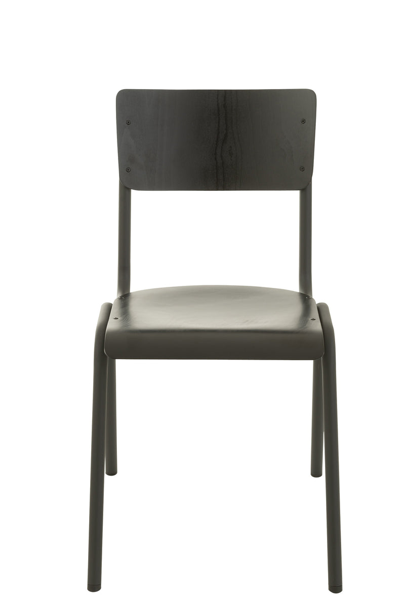 Set of 2 chairs made of wood and metal in brown or black - timeless design with high resilience179