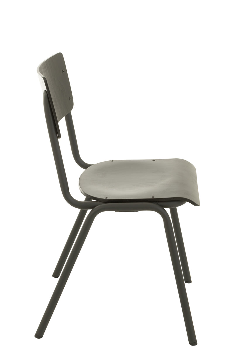 Set of 2 chairs made of wood and metal in brown or black - timeless design with high resilience179