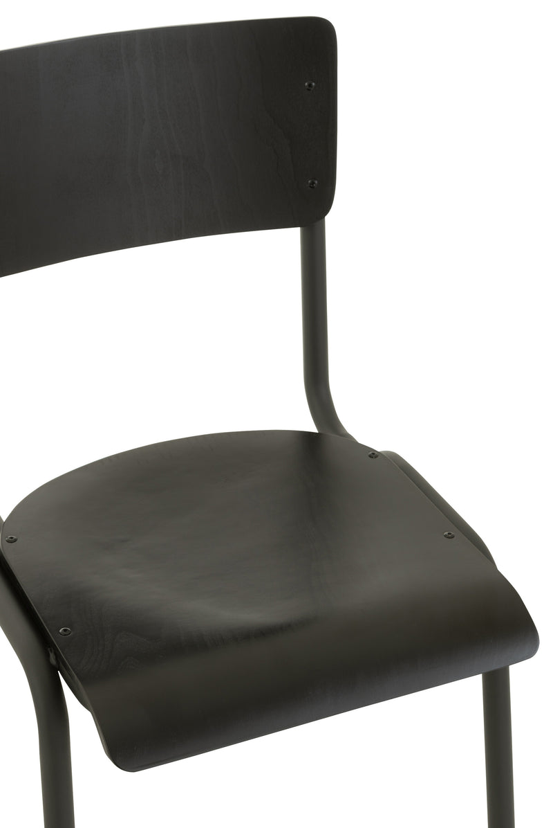 Set of 2 chairs made of wood and metal in brown or black - timeless design with high resilience179