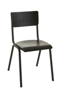 Set of 2 chairs made of wood and metal in brown or black - timeless design with high resilience179