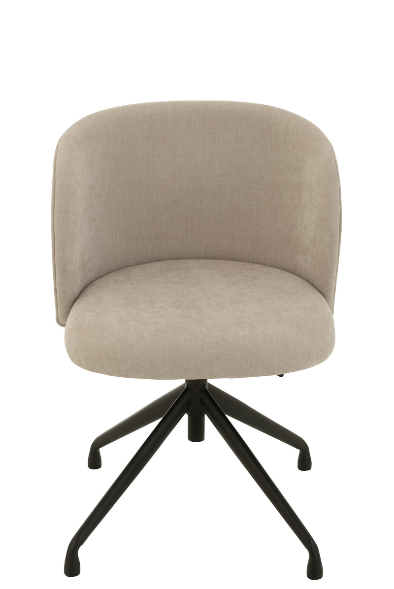 Comfortable swivel chair - Textile beige - Modern design