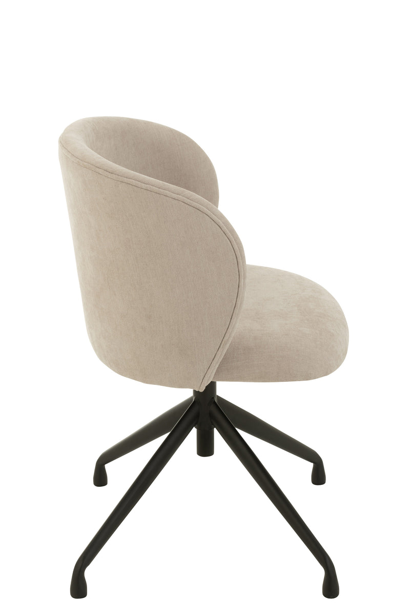 Comfortable swivel chair - Textile beige - Modern design