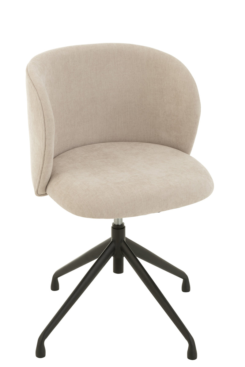 Comfortable swivel chair - Textile beige - Modern design