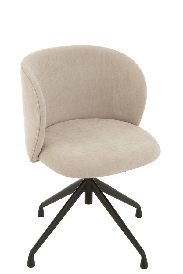 Comfortable swivel chair - Textile beige - Modern design