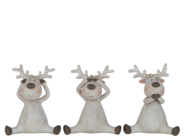 Set of 3 deer see nothing hear say - a statement in art and design height 11.5cm