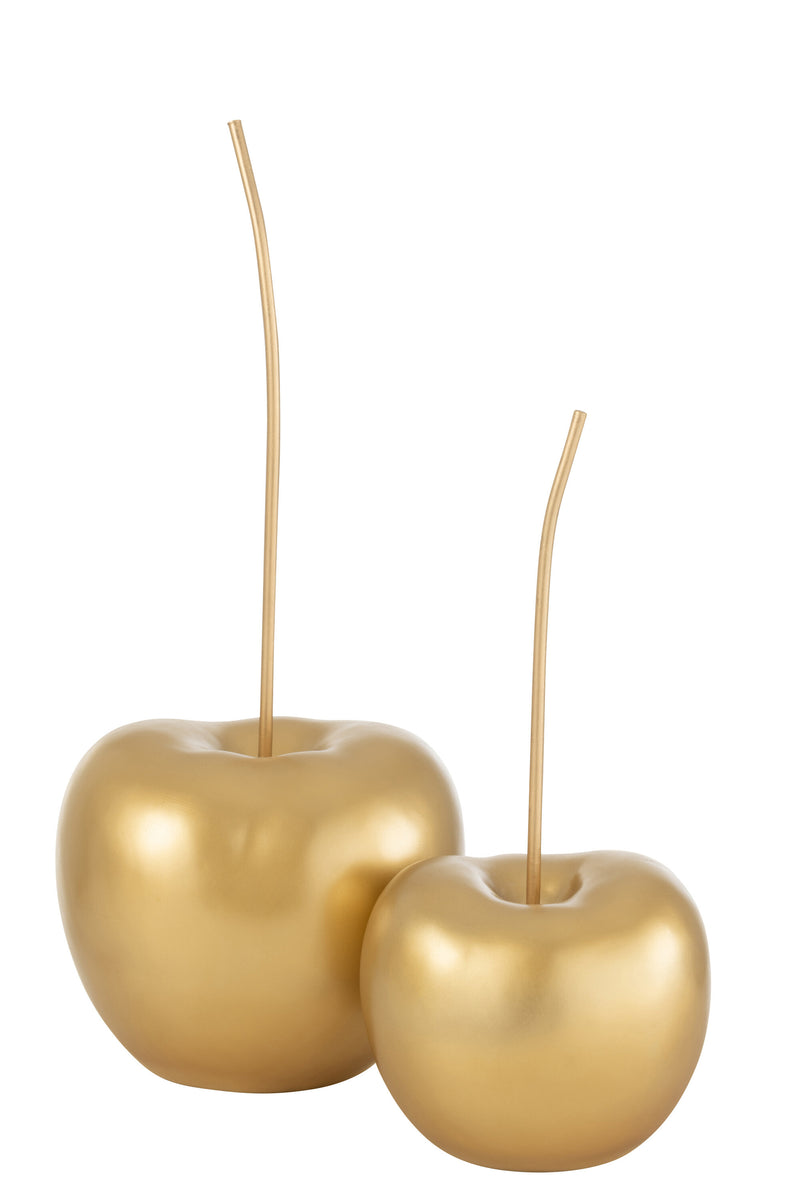 Exclusive Set of 3 Luxurious Golden Cherries made of polyresin