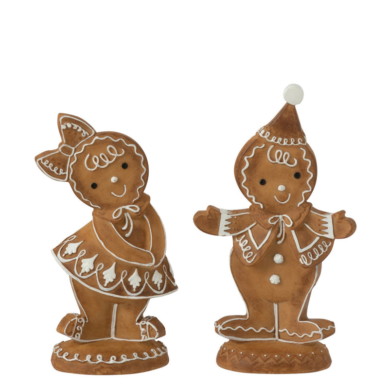 Peperkoekfiguren jongen en meisje - feestelijke kerstdecoratie hoogte 21,5 cm