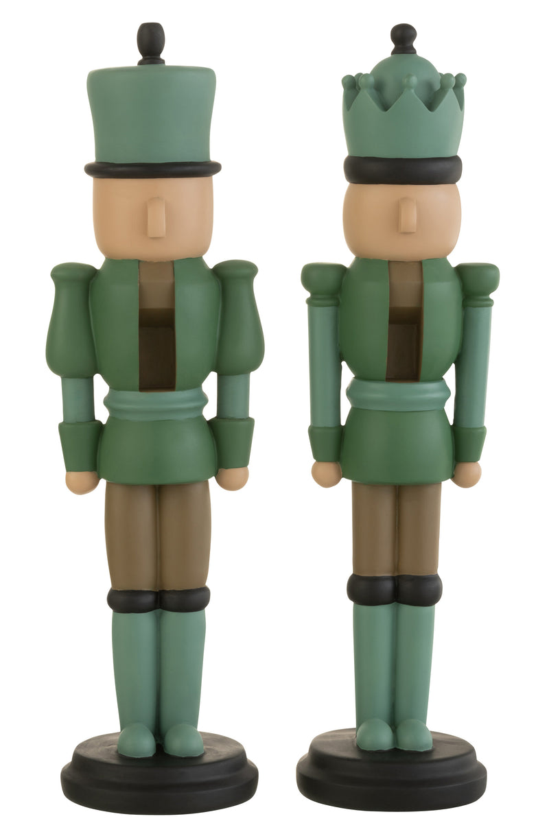 Exclusive set of 2 nutcrackers in green/brown | Perfect for stylish decoration