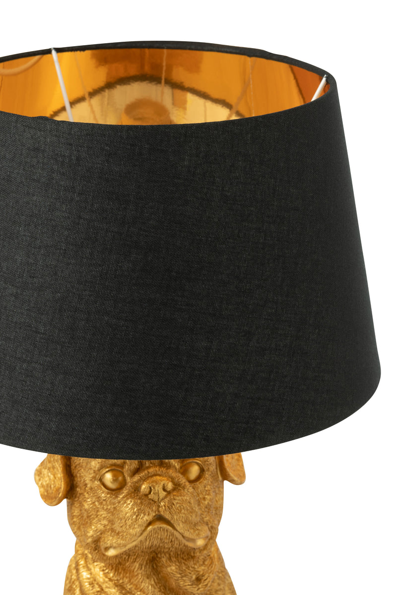 Exclusive set of 2 sitting dog table lamps in polyresin - available in brown and gold