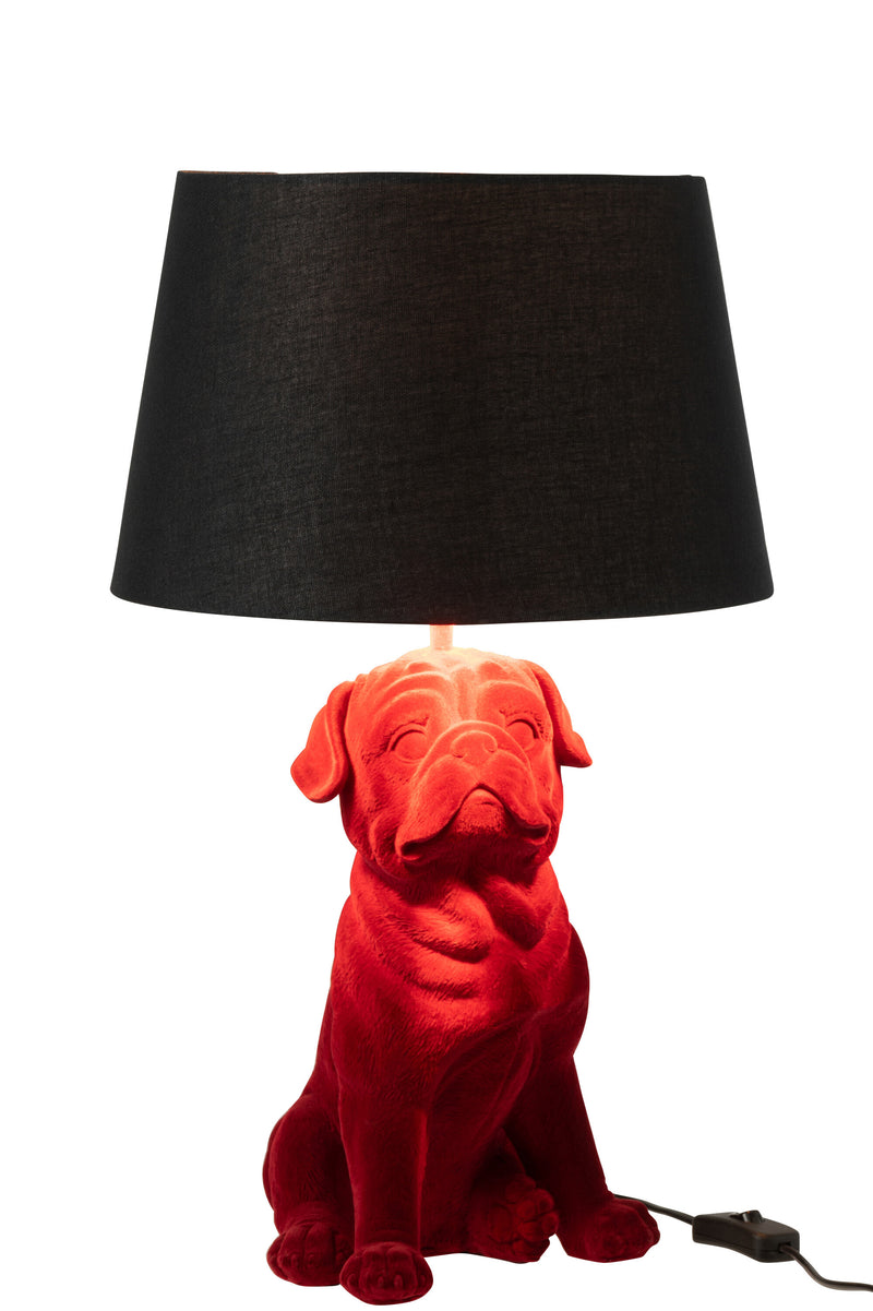 Exclusive set of 2 sitting dog table lamps in polyresin - available in brown and gold