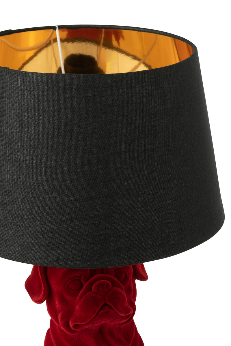 Exclusive set of 2 sitting dog table lamps in polyresin - available in brown and gold