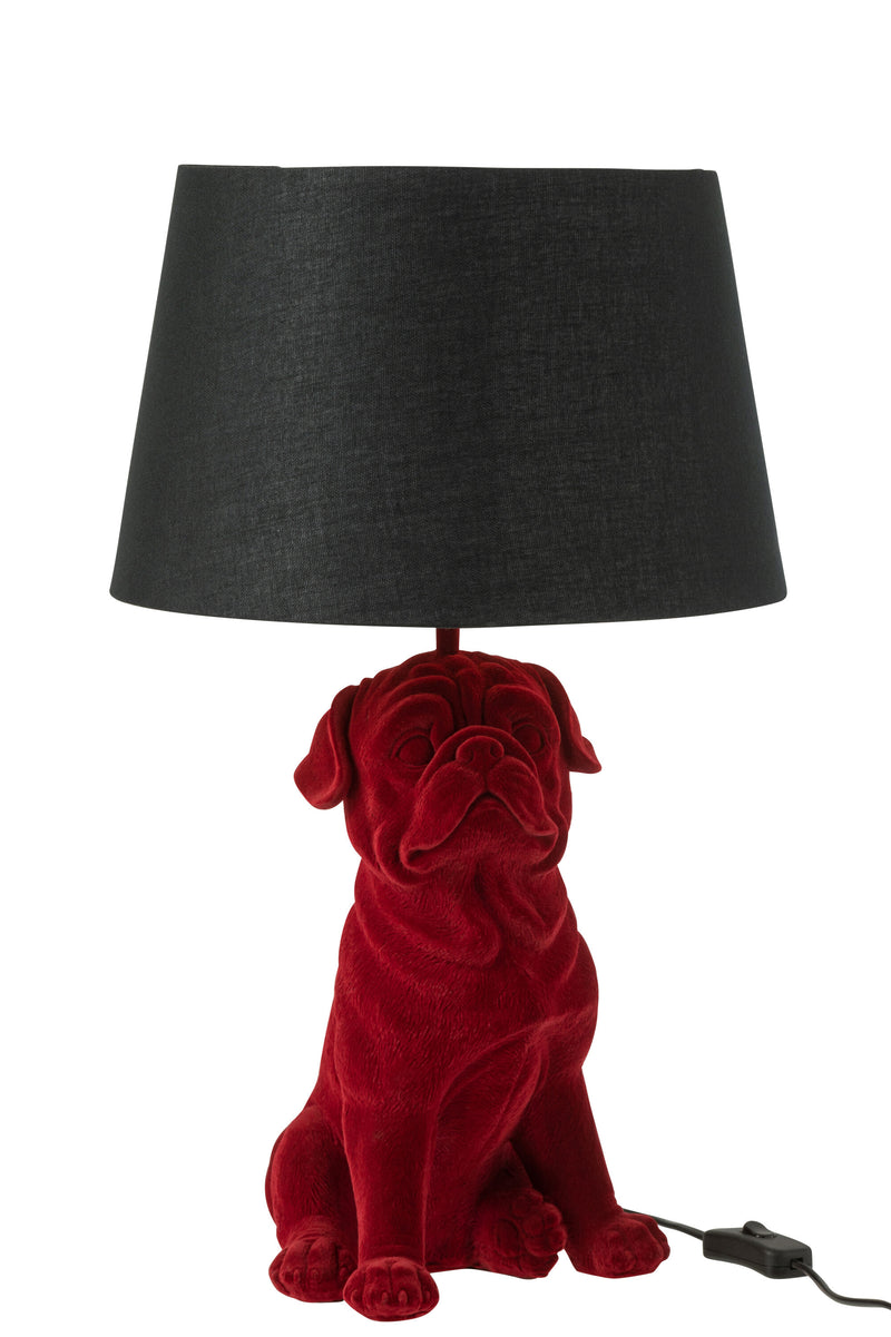 Exclusive set of 2 sitting dog table lamps in polyresin - available in brown and gold