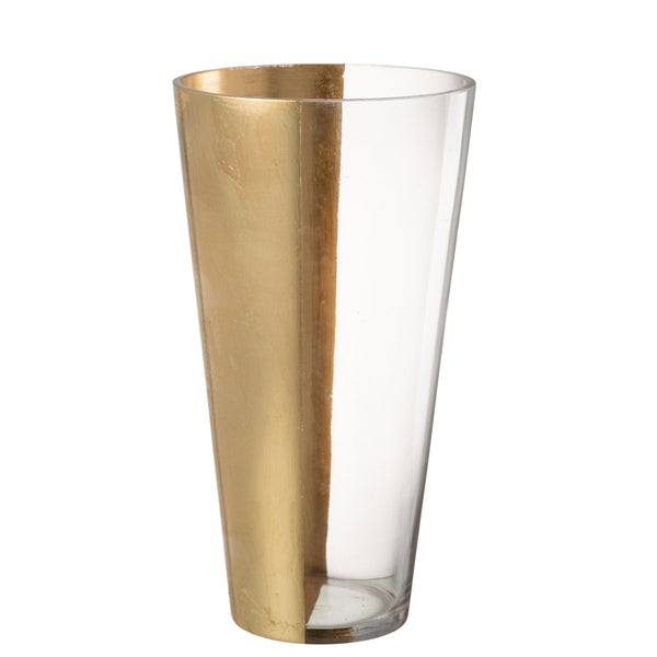 Glasvase Moa Transparent Gold – 35 cm