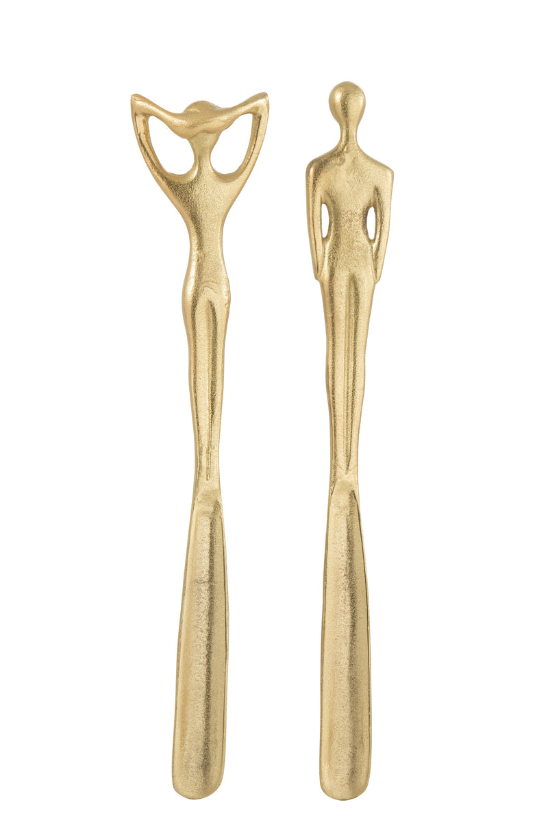 2-piece set of shoe horns for men and women, aluminum, gold-colored - elegant and practical helpers in everyday life