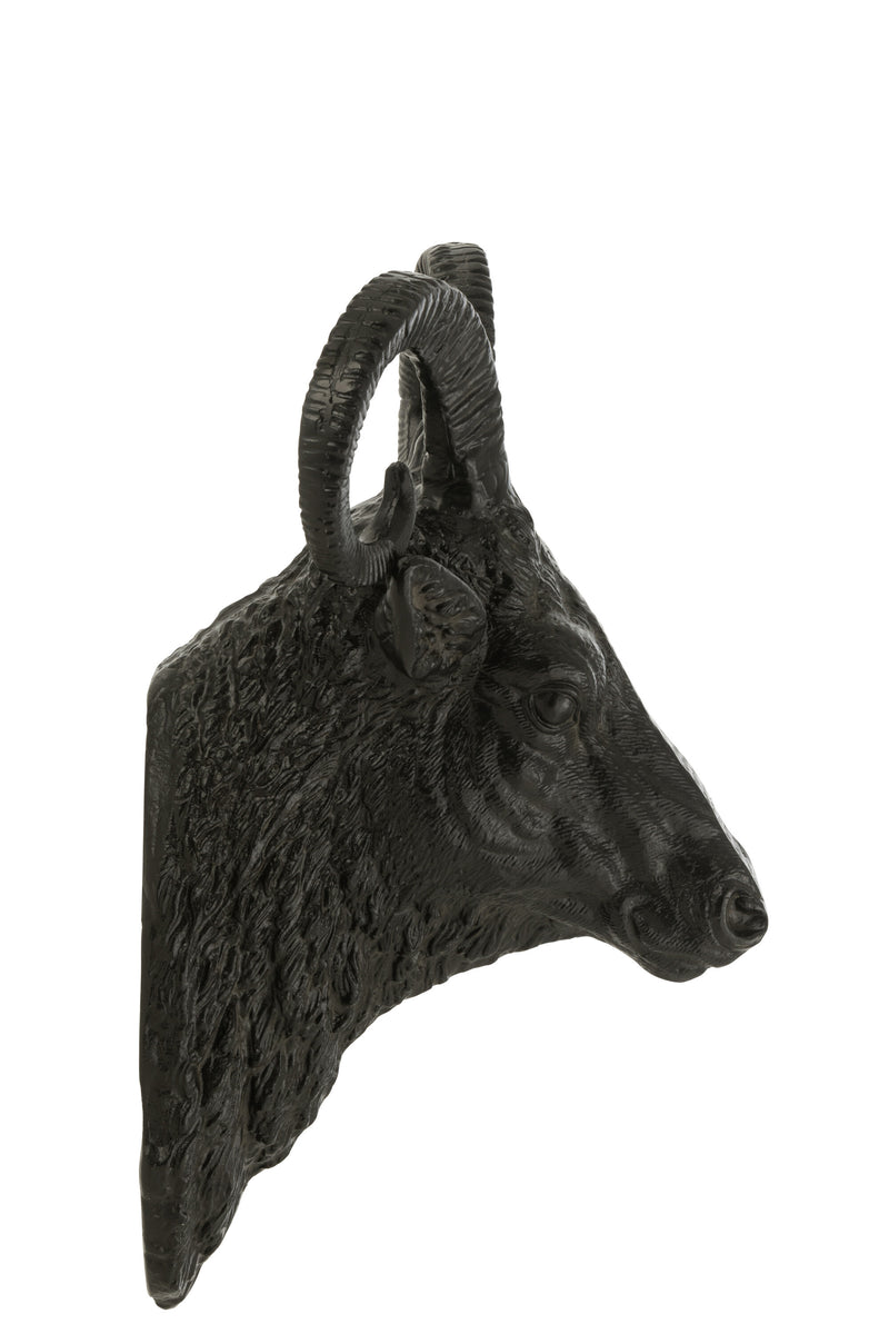 Goat's head made of aluminum - a statement in black