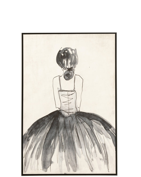 Elegant canvas print 'Ballerina' in black and white