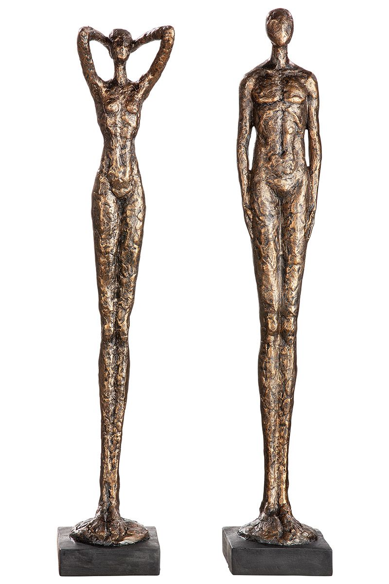 Poly figures Millenium in bronze colors XL size - A timeless pair in elegant harmony