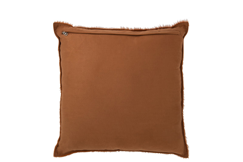 Set of 2 cushions made of cowhide leather in camel Stylish elegance for your home
