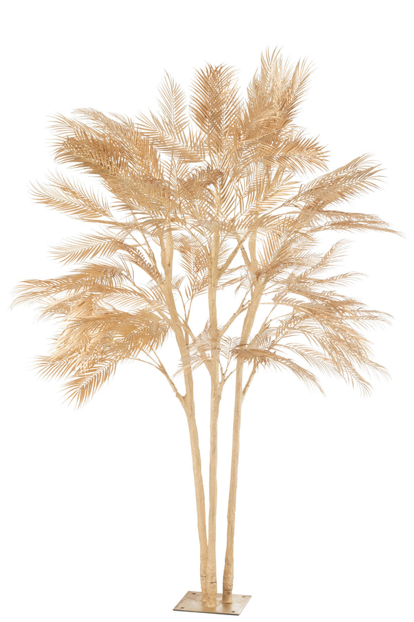 Eleganter Baum mit Palmblättern aus Stahl in Gold – Perfekte Dekoration für Ihr Zuhause, Büro, Geschäft und mehr