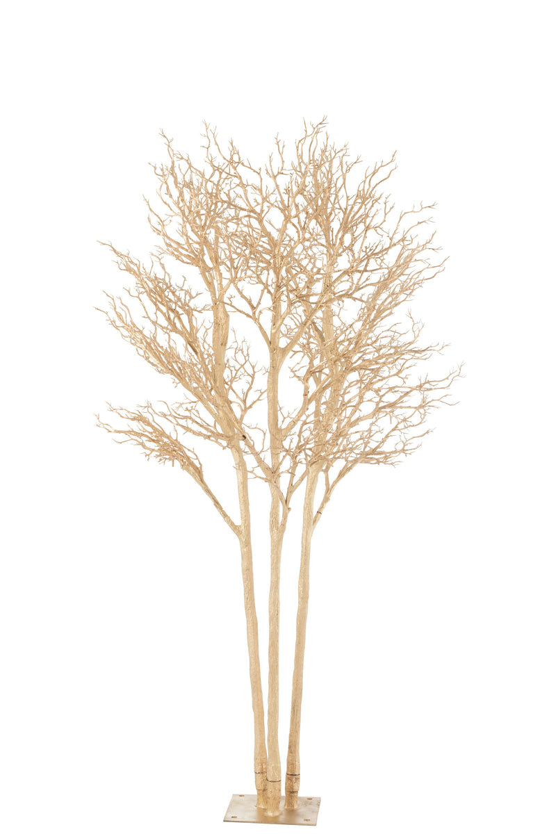 Decorative tree with bare branches in shiny gold - 240 cm