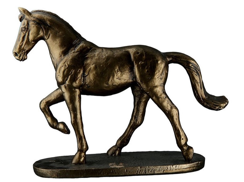 Handmade poly sculpture "Horse" in bronze colors