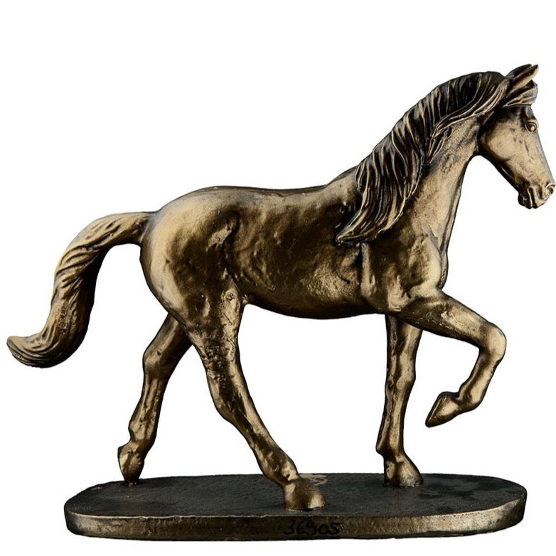 Handmade poly sculpture "Horse" in bronze colors