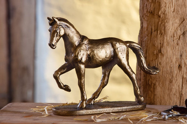 Handmade poly sculpture "Horse" in bronze colors