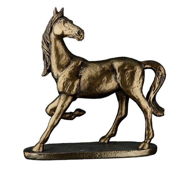 Poly sculpture "wild horse" in bronze colors