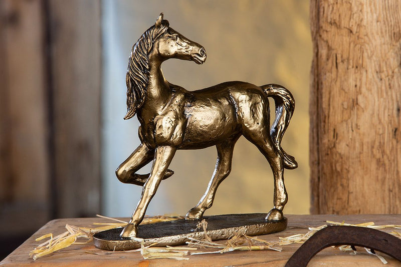 Poly sculpture "wild horse" in bronze colors