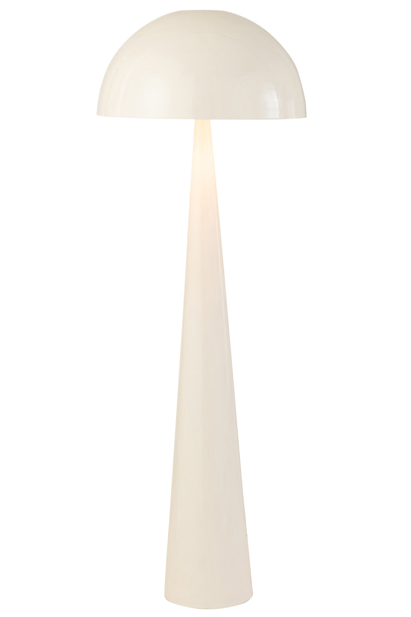 Mushroom floor lamp in glossy white, metal – elegant lighting in a modern design