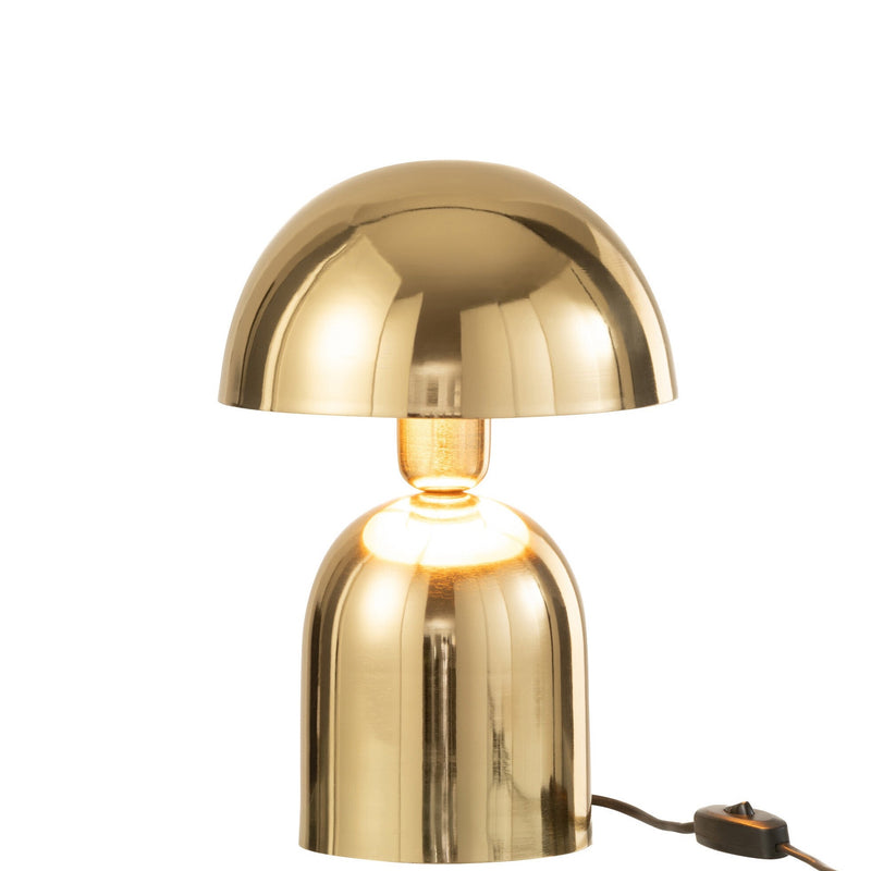 2er Set Lampe Pilz – Glänzendes Metall in Gold