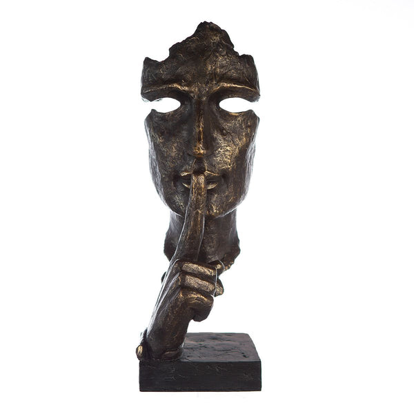 Handmade poly sculpture XL size 'Silence' - an expression of silence in bronze