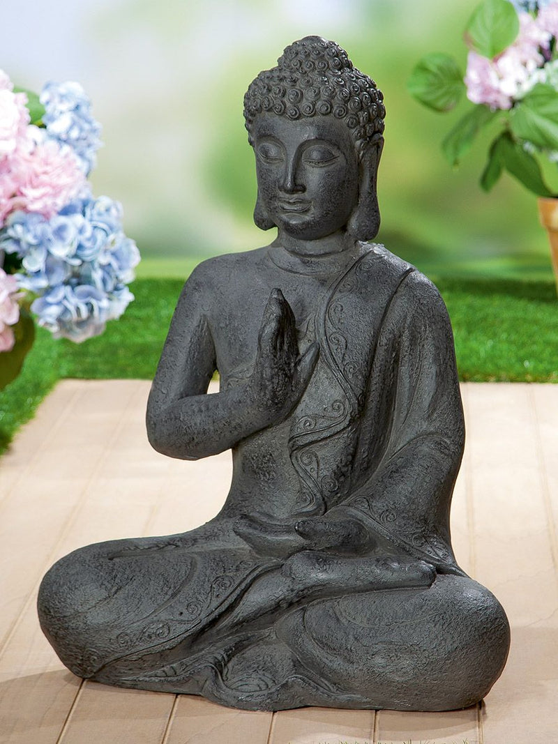Robust magnesia Buddha figure for outdoor use - harmony and style for your garden