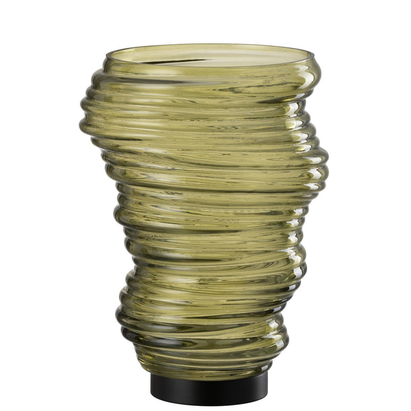 Vaaslantaarn Tornado glas groen 27,5 cm