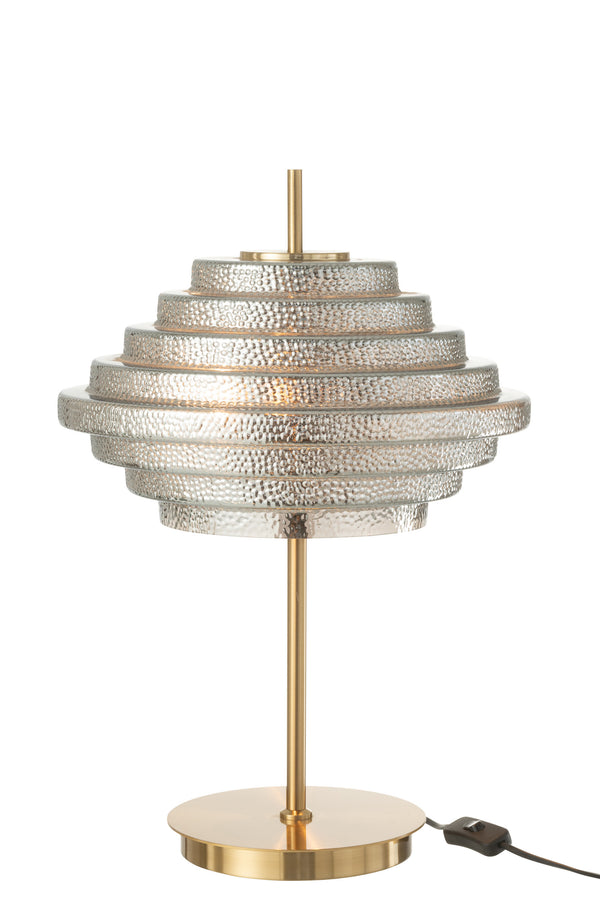 Table lamp LED in gold with smoky metal glass - elegant lighting for a modern ambience