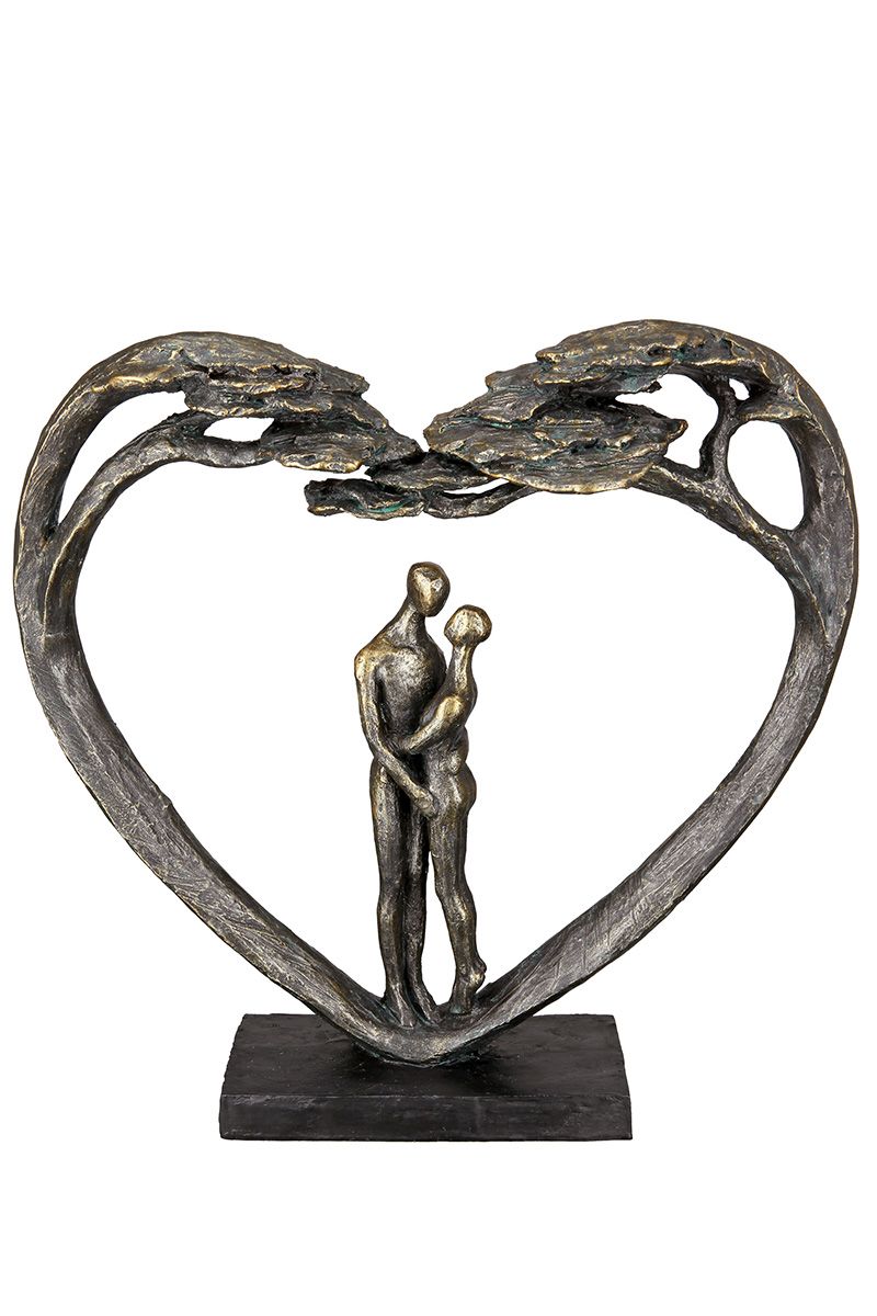 Inspirational sculpture Love Tree - Bronze color with love message and base