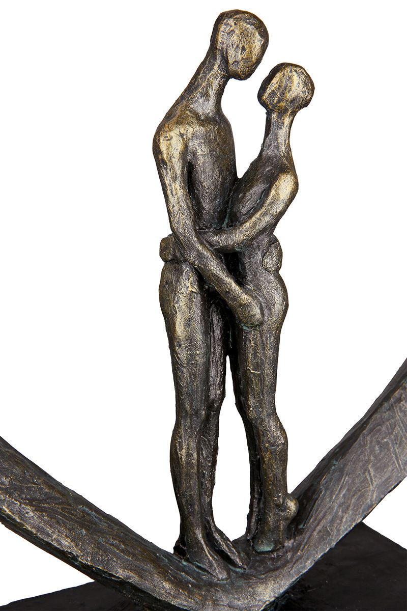 Inspirerend beeld Love Tree - Bronskleur met liefdesboodschap en voet