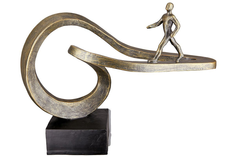 Inspiring sculpture Path - bronze color on a black base with wisdom of life
