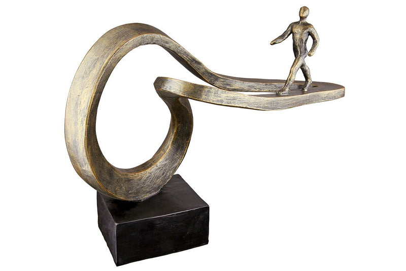 Inspirerend beeld Path - bronskleur op zwarte voet met levenswijsheid