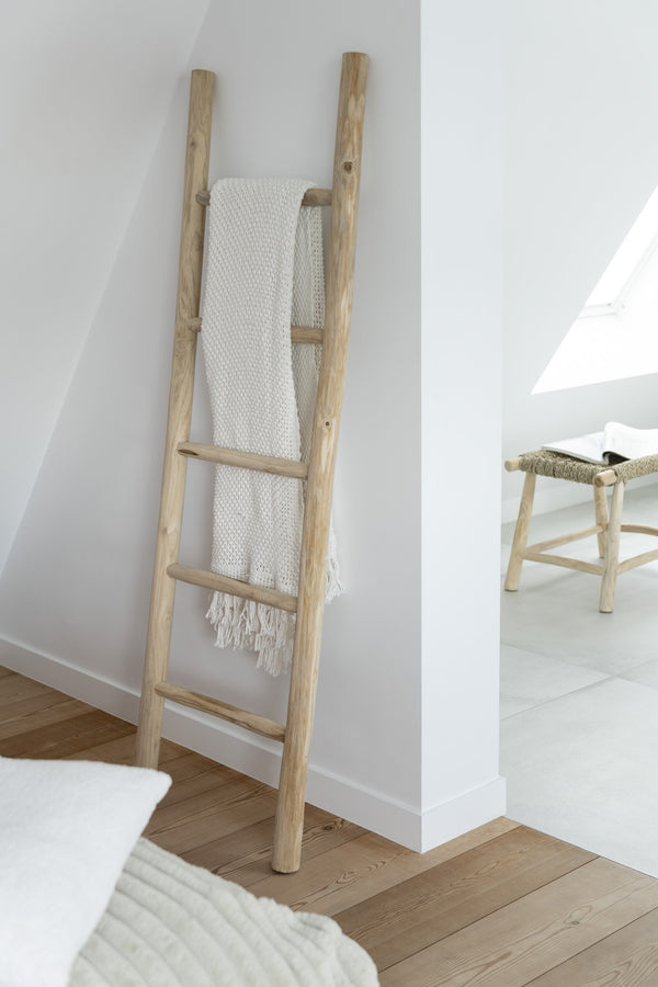 Set van 2 naturel teakhouten ladders - 158 cm hoog