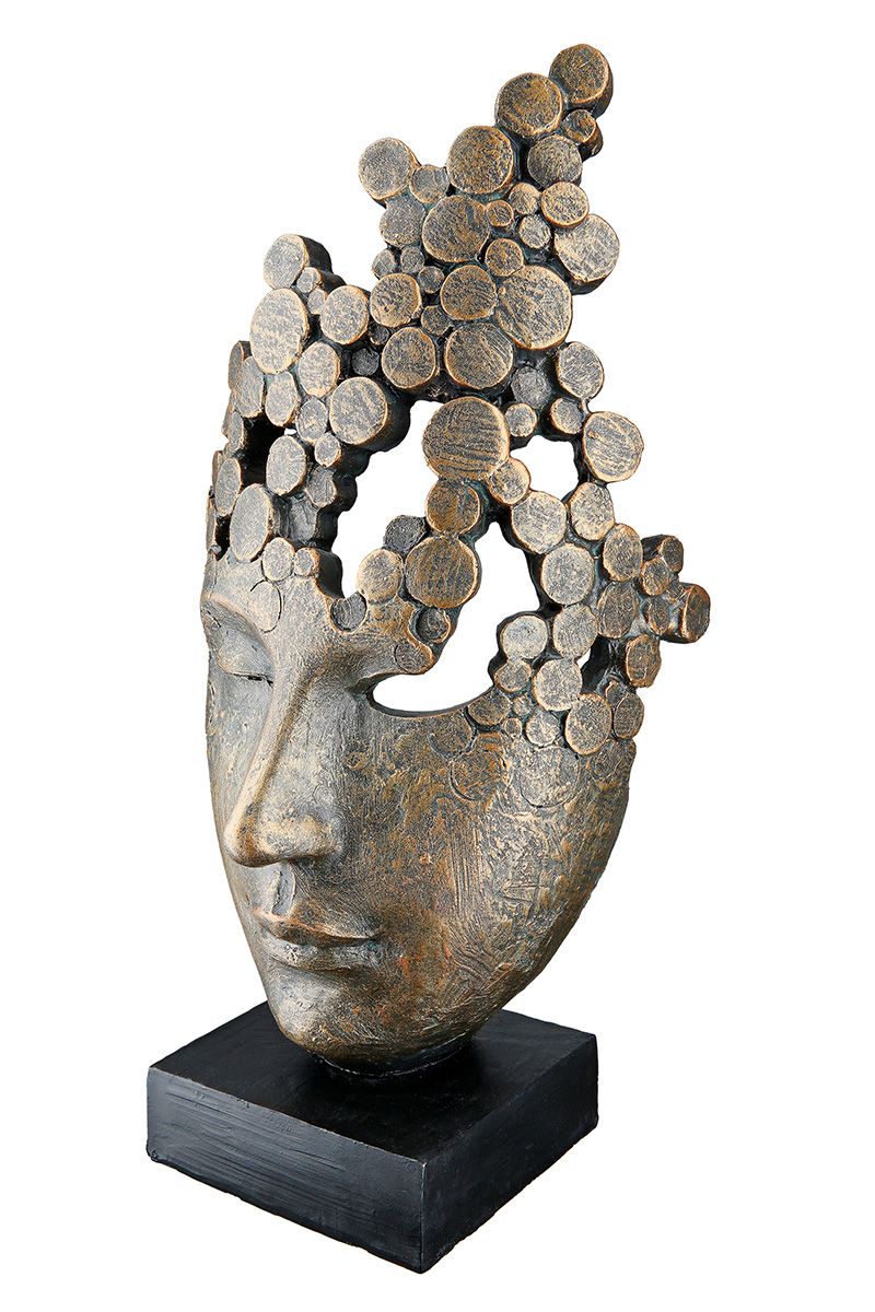 Female Mask - Handgefertigte Kunstharz Skulptur mit anmutiger Ausdruckskraft