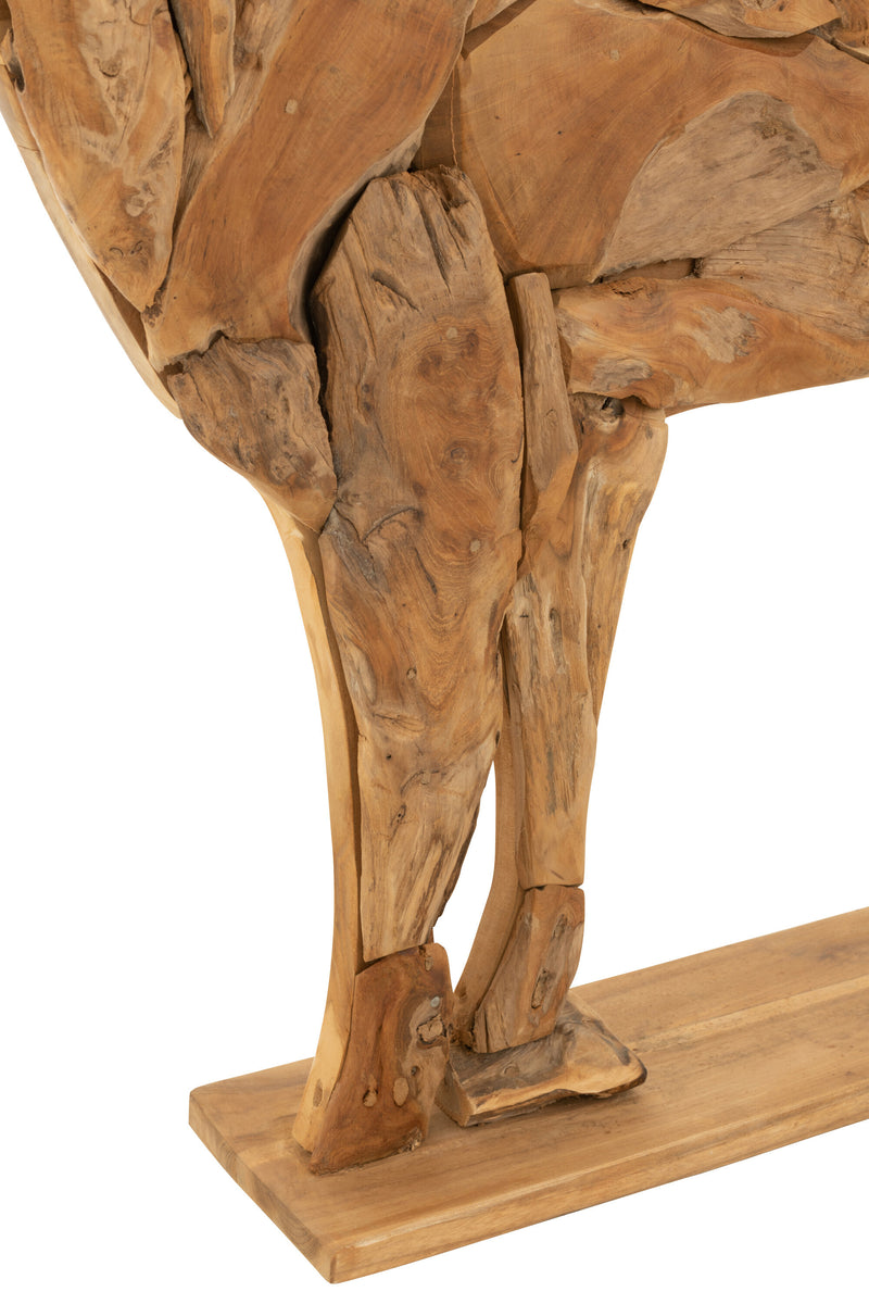 Exclusief handgemaakt houten figuur "Hirsch", natuurlijke kleuren - geschikt voor buitengebruik en uniek