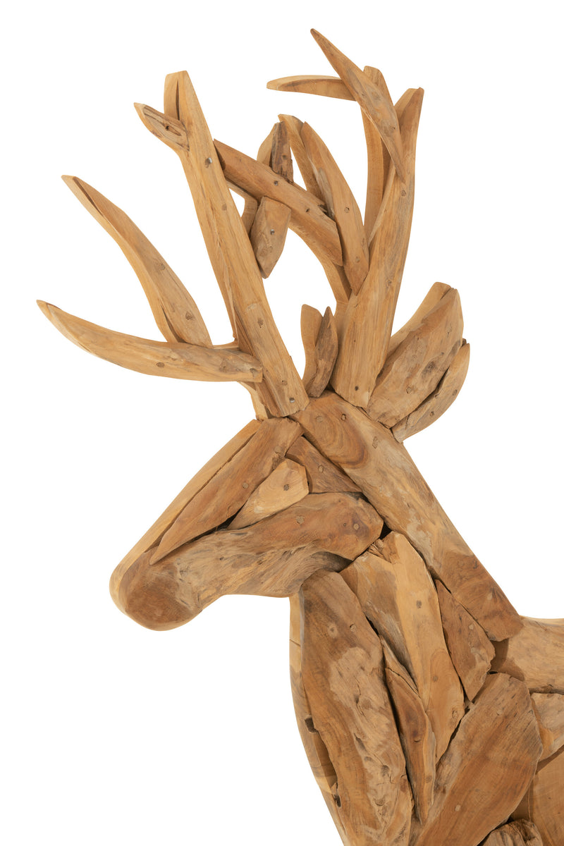 Exclusive handmade wooden figure "Hirsch", natural colors - suitable for outdoor use and unique