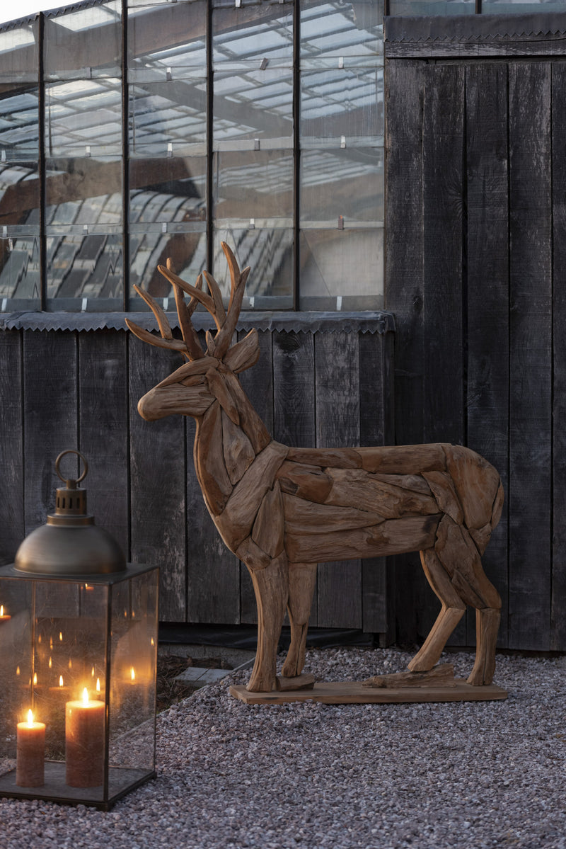 Exclusive handmade wooden figure "Hirsch", natural colors - suitable for outdoor use and unique