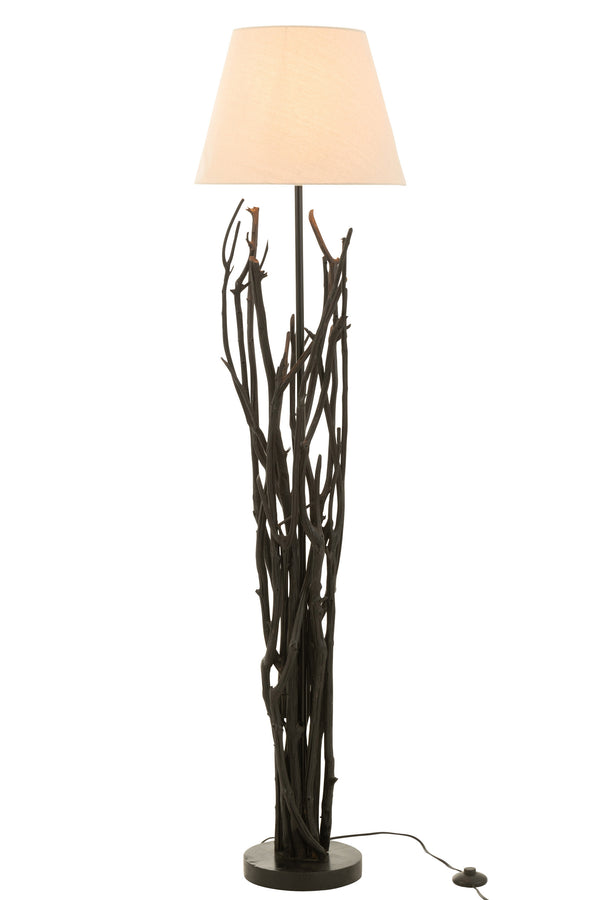 Floor lamp "Aste" made of chestnut wood in elegant black