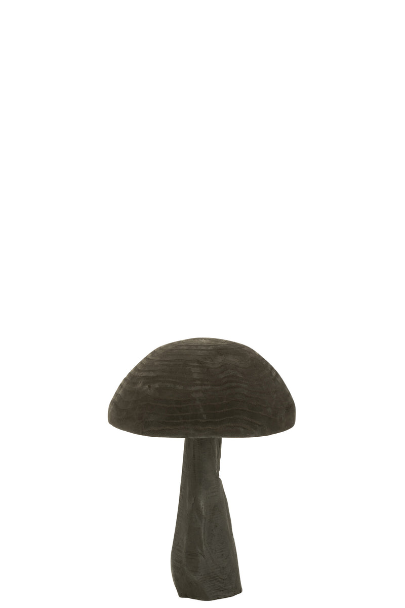 Set van 4 decoratieve paddenstoelen Danda van natuurlijk hout in zwart - charmante bosesthetiek voor uw huis