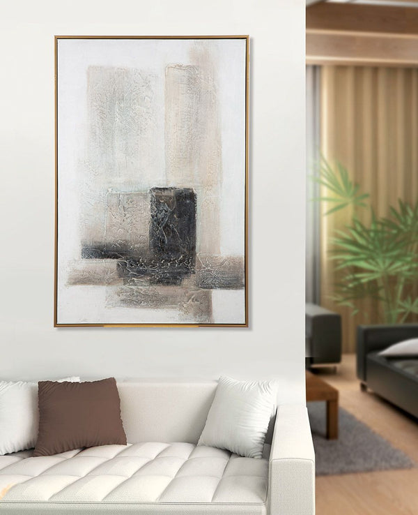 Abstract picture Narvik with gold frame, 91 x 61 cm