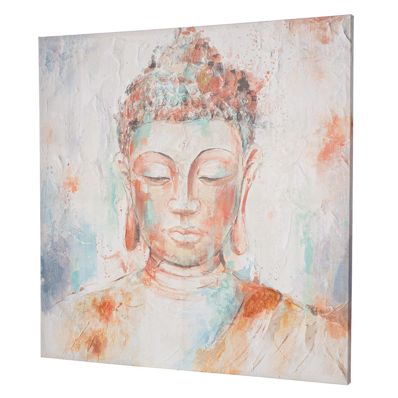 Quadratisches Bild Buddha auf Leinwand, 100 x 100 cm